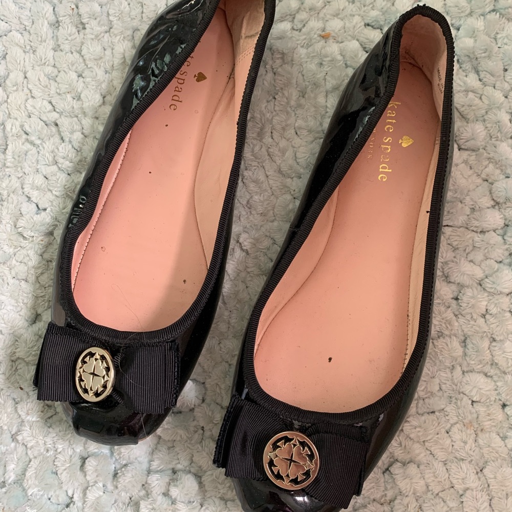 Kate Spade black patent flats